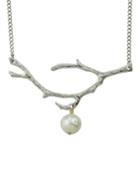 Romwe Silver Plated Pearl Pendant Necklace