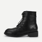 Romwe Lace-up Plain Boots
