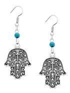 Romwe Tima's Hand Hollow Out Vintage Drop Earrings