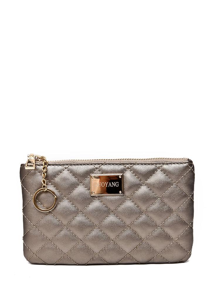 Romwe Quilted Pu Clutch Bag
