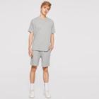 Romwe Guys Heather Knit T-shirt & Shorts Set