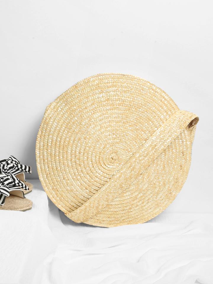 Romwe Round Straw Crossbody Bag