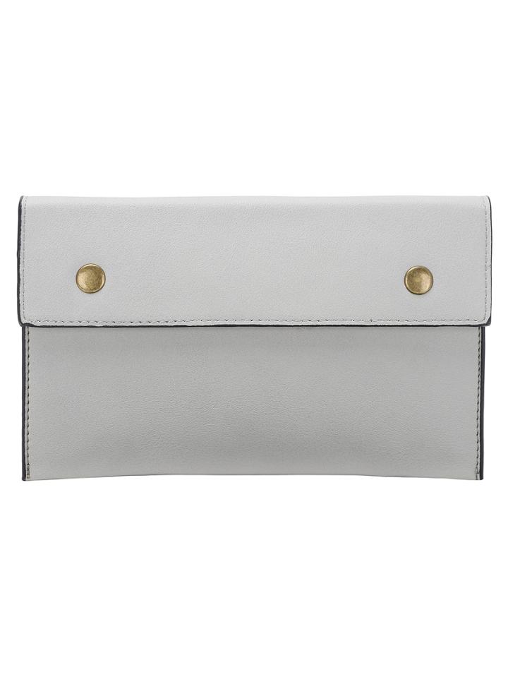 Romwe Pale Grey Magnetic Pu Shoulder Bag