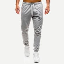 Romwe Men Solid Drawstring Pants
