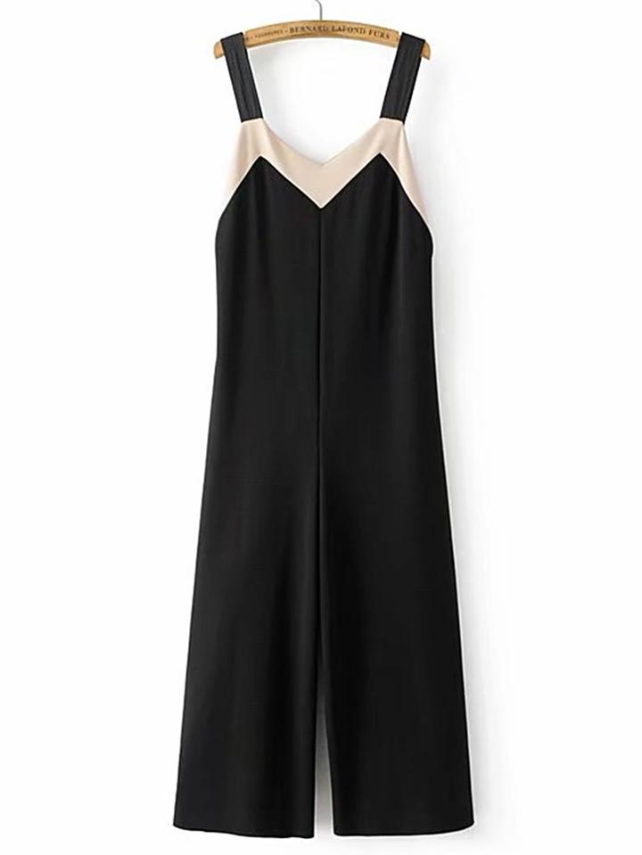 Romwe Wide Strap Bow Back Jumpsuit