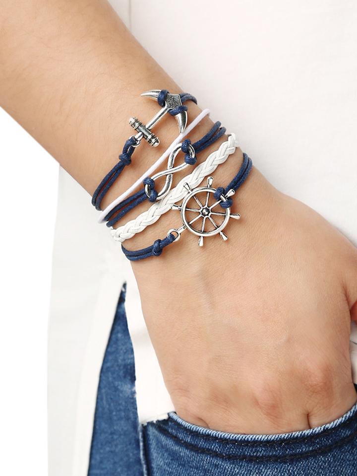 Romwe Braid Anchors Bracelet