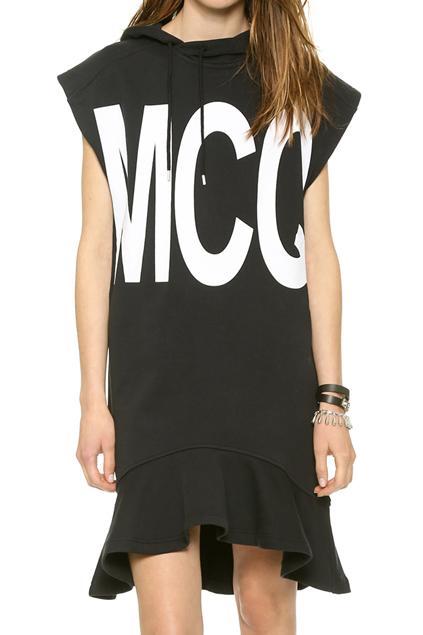 Romwe Wcq Print Loose Black Hoodied Dress