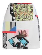 Romwe Abstract Print A-line Skirt