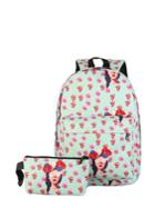 Romwe Calico Print Canvas Backpack With Clutch