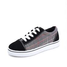 Romwe Suede Panel Lace Up Sneakers