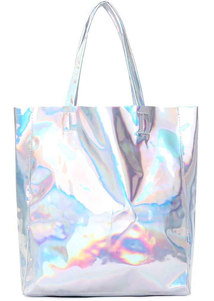 Romwe Silver Pu Shoulder Bag