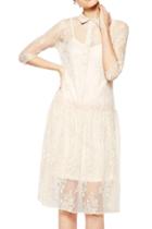 Romwe Transparent Buttoned Lace Dress