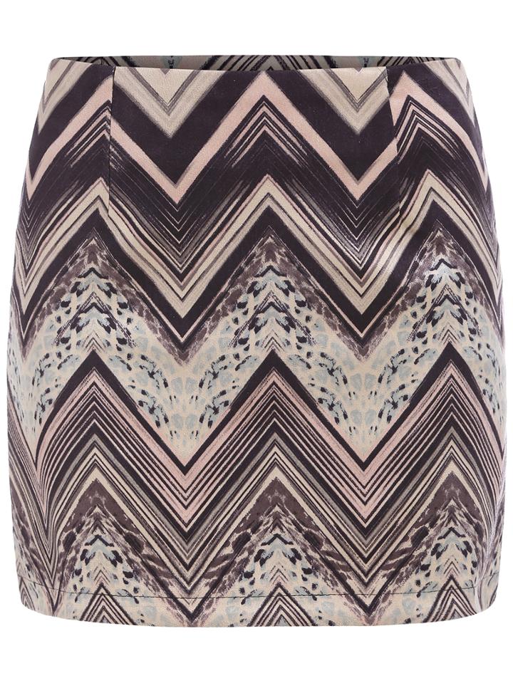 Romwe Zigzag Skinny Khaki Skirt