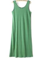 Romwe Scoop Neck Sleeveless Green Dress