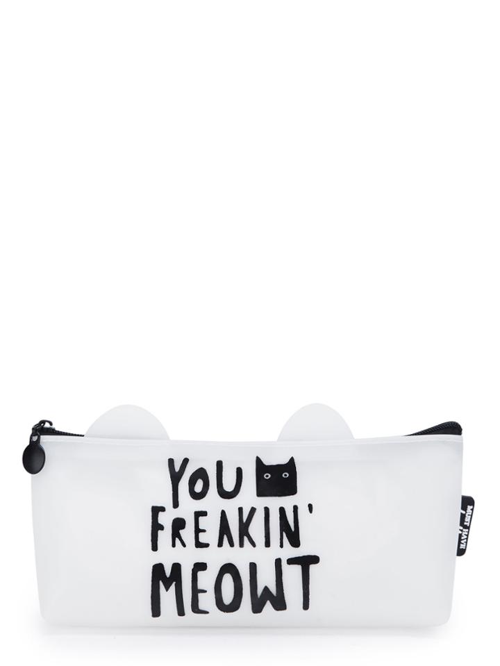 Romwe Letter & Cat Print Bag