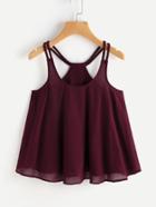 Romwe Double Strap Flare Cami Top