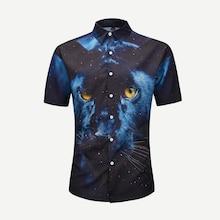Romwe Guys Lion Print Shirt