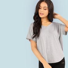Romwe Double V Dolman Sleeve Tee