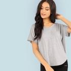 Romwe Double V Dolman Sleeve Tee