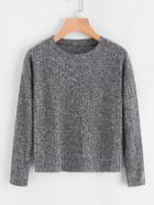 Romwe Drop Shoulder Ribbed Sweater