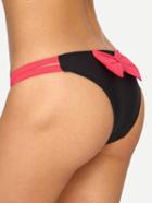 Romwe Contrast Bow-knot Back Strappy Bikini Bottom