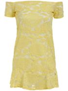 Romwe Off The Shoulder Pelum Hem Lace Dress