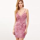 Romwe Harness Detail Crushed Velvet Cami Dress