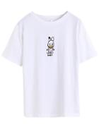 Romwe Duck Letter Embroidered T-shirt