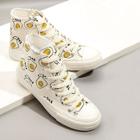 Romwe Poached Egg High Top Canvas Sneakers