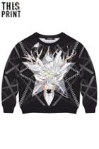 Romwe Romwe Hand-drawn Deer Sweatshirt