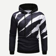Romwe Men Striped Hoodie