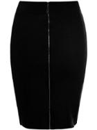Romwe Black Zipper Bodycon Skirt