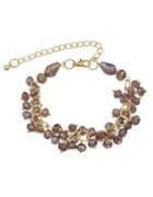 Romwe Adjustable Purple Beads Bracelet