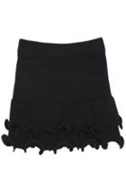 Romwe Ruffle Layered Knitting Black Skirt