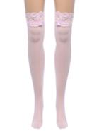 Romwe Pink Lace Top Thigh High Stockings Nightclubs Pantyhose