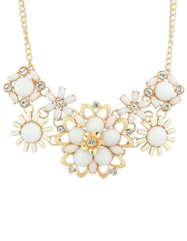 Romwe Costume Jewelry Colored Gemstone Large Women Shourouk Necklace