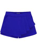 Romwe Vintage Asymmetrical Straight Royal Blue Shorts