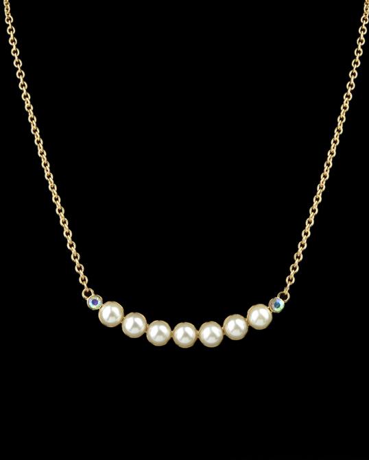 Romwe Gold With Pearl Chain Necklace