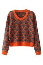 Romwe Colorful Wave Knitted Jumper