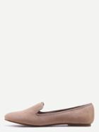 Romwe Suede Loafer Flats - Brown