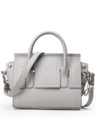 Romwe Embossed Faux Leather Trapeze Bag - Grey