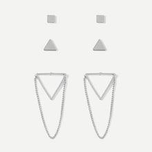 Romwe Geometric Shaped Stud Earrings 3pairs