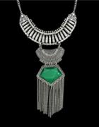Romwe Green Gemstone Long Necklace