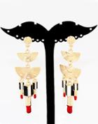 Romwe Alloy Sexy Lipstick Drop Earring