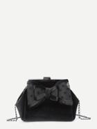 Romwe Layered Bow Front Chain Crossbody Bag