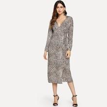 Romwe Leopard Knot Side Dress
