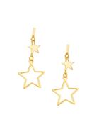 Romwe Double Star Design Drop Earrings