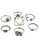 Romwe Silver Plated Rings Set