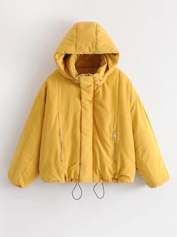 Romwe Demountable Hooded Padded Coat