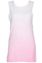 Romwe Romwe Dual-tone Extra-long Sleeveless Pink Vest